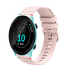 Correa de silicona con puntadas onduladas y puntos para reloj Garmin Forerunner 55 de 20 mm (rosa)