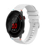 Correa de silicona de 20 mm con puntadas onduladas y puntos para reloj Garmin Forerunner 158 (blanca)