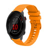 Correa de silicona de 20 mm con puntadas onduladas y puntos para reloj Garmin Forerunner 158 (amarillo ámbar)