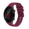 Correa de silicona de 20 mm con puntadas onduladas y puntos para reloj Garmin Forerunner 158 (rojo vino)