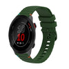 Correa de silicona de 20 mm con puntadas onduladas y puntos para reloj Garmin Forerunner 158 (verde militar)