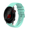 Correa de silicona de 20 mm con puntadas onduladas y puntos para reloj Garmin Forerunner 158 (verde azulado)