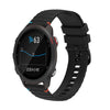 Correa de silicona con puntadas onduladas y puntos para reloj Garmin Forerunner 245 Music de 20 mm (negra)