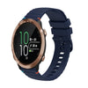 Correa de silicona con puntadas onduladas y puntos para reloj Garmin Forerunner 645 de 20 mm (azul marino)