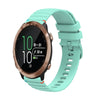Correa de silicona de 20 mm con puntadas onduladas y puntos para reloj Garmin Forerunner 645 (verde azulado)