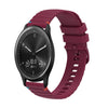 Correa de silicona para reloj Garmin Vivomove de 20 mm con puntadas onduladas y puntos (rojo vino)