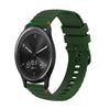Correa de silicona para reloj Garmin Vivomove de 20 mm con puntadas onduladas y puntos (verde militar)