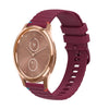 Correa de silicona para reloj Garmin Vivomove Style con puntadas onduladas de 20 mm (rojo vino)