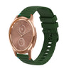 Correa de silicona para reloj Garmin Vivomove Style con costuras onduladas y puntos de 20 mm (verde militar)