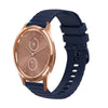 Correa de silicona para reloj Garmin Vivomove Luxe con costuras onduladas y puntos de 20 mm (azul marino)