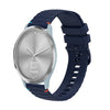 Correa de silicona para reloj Garmin Vivomove HR Sport con costuras onduladas y puntos de 20 mm (azul marino)