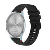 Correa de silicona para reloj Garmin Vivomove HR Sport con costuras onduladas y puntos de 20 mm (negra)
