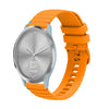 Correa de silicona para reloj Garmin Vivomove HR Sport con costuras onduladas y puntos de 20 mm (amarillo ámbar)