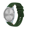 Correa de silicona para reloj Garmin Vivomove HR Sport con costuras onduladas y puntos de 20 mm (verde militar)