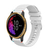 Correa de silicona con puntadas onduladas y puntos para reloj Garmin Venu de 20 mm (blanca)