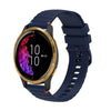 Correa de silicona con puntadas onduladas y puntos para reloj Garmin Venu de 20 mm (azul marino)