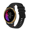 Correa de silicona con puntadas onduladas y puntos para reloj Garmin Venu de 20 mm (negra)