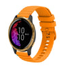 Correa de silicona con puntadas onduladas y puntos para reloj Garmin Venu de 20 mm (amarillo ámbar)