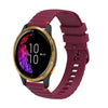 Correa de silicona para reloj Garmin Venu de 20 mm con puntadas onduladas y puntos (rojo vino)