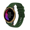 Correa de silicona para reloj Garmin Venu de 20 mm con puntadas onduladas y puntos (verde militar)