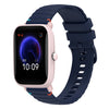 Correa de silicona con puntadas onduladas y puntos para reloj Amazfit Bip U de 20 mm (azul marino)