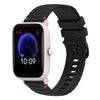 Correa de silicona con puntadas onduladas y puntos para reloj Amazfit Bip U de 20 mm (negra)