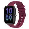 Correa de silicona con puntadas onduladas y puntos para reloj Amazfit Bip 3 Pro de 20 mm (rojo vino)