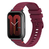 Correa de silicona con puntadas onduladas y puntos para reloj Amazfit Active de 20 mm (rojo vino)