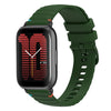 Correa de silicona con puntadas onduladas y puntos para reloj Amazfit Active de 20 mm (verde militar)