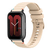 Correa de silicona para reloj Amazfit Active de 20 mm con puntadas onduladas y puntos (color crema)