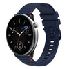 Correa de silicona para reloj Amazfit GTR Mini con puntadas onduladas de 20 mm (azul marino)