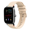 Correa de silicona para reloj Amazfit GTS4 Mini con puntadas onduladas de 20 mm (color crema)