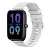 Correa de silicona con puntadas onduladas y puntos para reloj Amazfit Bip 3 de 20 mm (blanca)