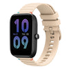 Correa de silicona con puntadas onduladas y puntos para reloj Amazfit Bip 3 de 20 mm (color crema)