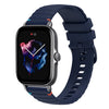 Correa de silicona con puntadas onduladas y puntos para reloj Amazfit GTS 3 de 20 mm (azul marino)