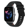 Correa de silicona con puntadas onduladas y puntos para reloj Amazfit GTS 3 de 20 mm (negra)