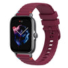 Correa de silicona con puntadas onduladas y puntos para reloj Amazfit GTS 3 de 20 mm (rojo vino)