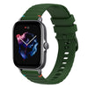 Correa de silicona de 20 mm con puntadas onduladas para reloj Amazfit GTS 3 (verde militar)