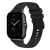 Correa de silicona con puntadas onduladas y puntos de 20 mm para reloj Amazfit GTS 2e (negra)