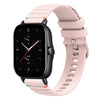 Correa de silicona de 20 mm con puntadas onduladas y puntos para reloj Amazfit GTS 2e (rosa)