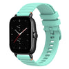 Correa de silicona de 20 mm con puntadas onduladas y puntos para reloj Amazfit GTS 2e (verde azulado)