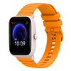 Correa de silicona con puntadas onduladas y puntos para reloj Amazfit Pop Pro de 20 mm (amarillo ámbar)