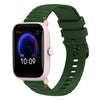 Correa de silicona con puntadas onduladas y puntos para reloj Amazfit Pop Pro de 20 mm (verde militar)