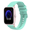Correa de silicona con puntadas onduladas y puntos para reloj Amazfit Pop Pro de 20 mm (verde azulado)