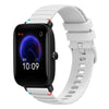 Correa de silicona con puntadas onduladas y puntos para reloj Amazfit Pop de 20 mm (blanca)