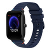 Correa de silicona para reloj Amazfit Pop de 20 mm con puntadas onduladas y puntos (azul marino)