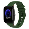 Correa de silicona para reloj Amazfit Pop de 20 mm con puntadas onduladas y puntos (verde militar)