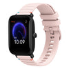 Correa de silicona para reloj Amazfit Pop de 20 mm con puntadas onduladas y puntos (rosa)