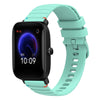 Correa de silicona con puntadas onduladas y puntos para reloj Amazfit Pop de 20 mm (verde azulado)