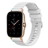 Correa de silicona con puntadas onduladas y puntos para reloj Amazfit GTS 2 de 20 mm (blanca)